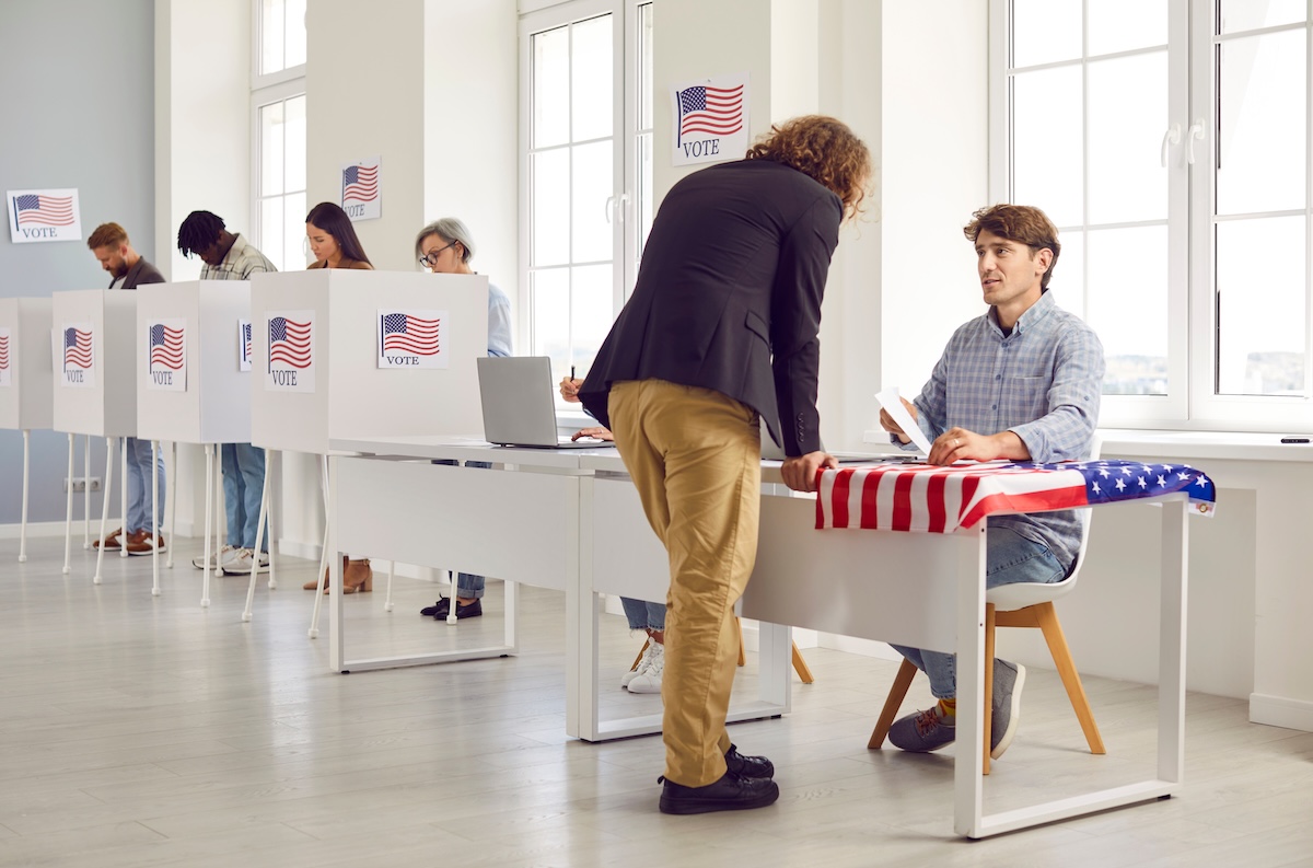 People voting on election day
